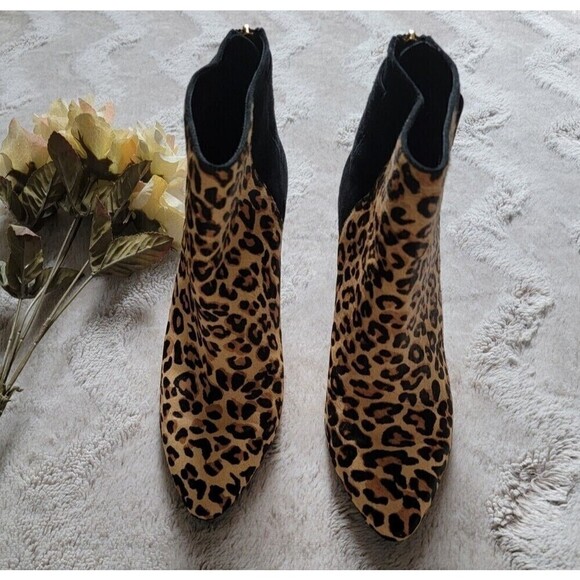 Cole Haan Claremont Calf Hair Ankle Bootie In Ocelot Print Size 7.5 - Picture 3 of 11